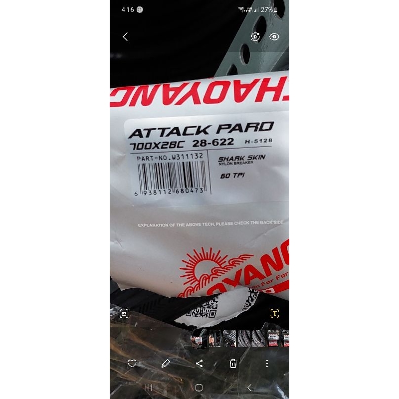 Chao Yang Attack Pard Tire 700c for Road Bike Fixie Fixed Gear