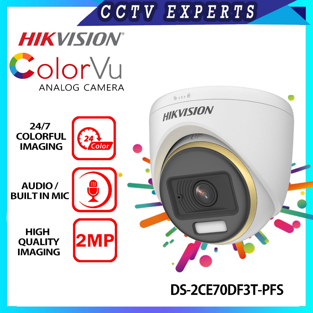 Hikvision Mp Colorvu Indoor Audio Fixed Turret Camera Colorful