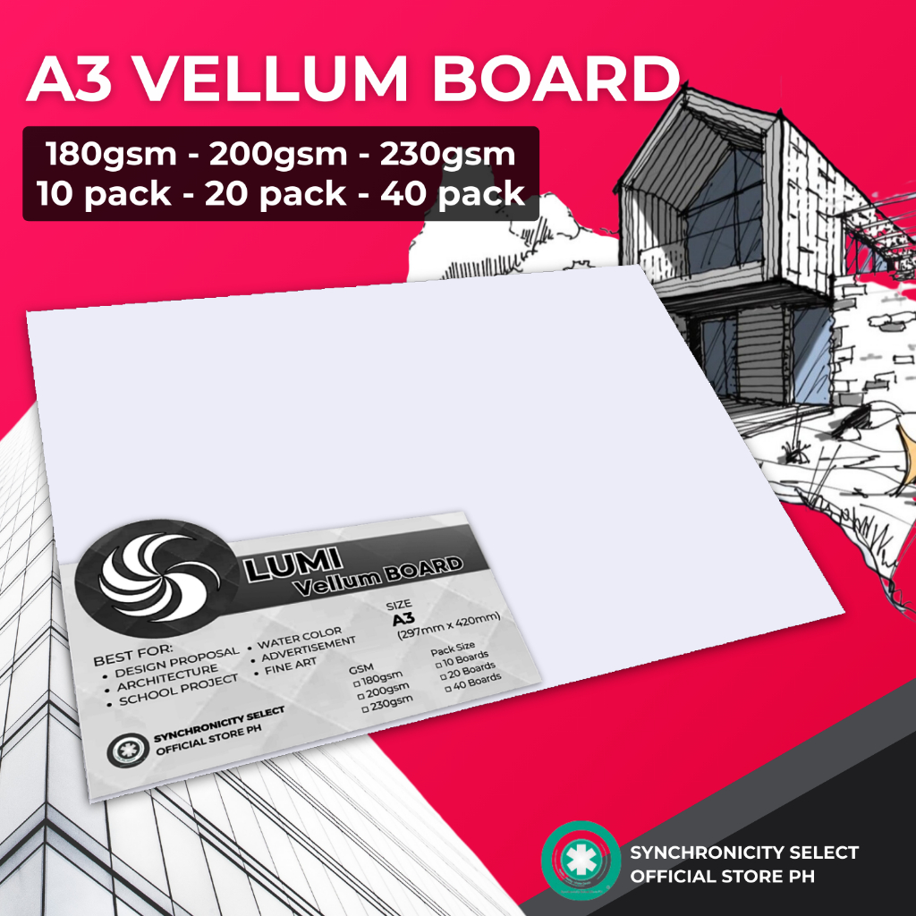 LUMI Vellum Board A3 230 200 180gsm 10 20 40pcs Specialty Artist