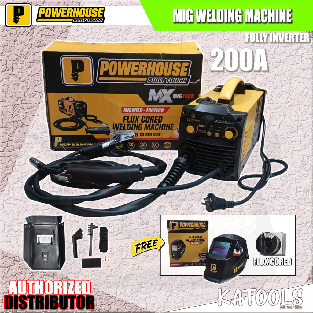 POWERHOUSE 200A Inverter Gasless Mig Welding Machine Free Welding