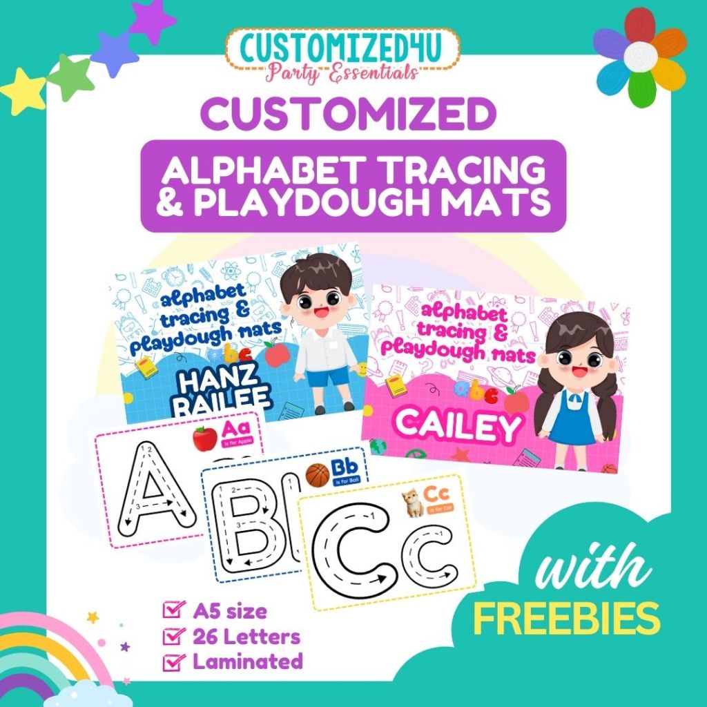 Laminated Alphabet Tracing & Playdough Mats Shopee Philippines