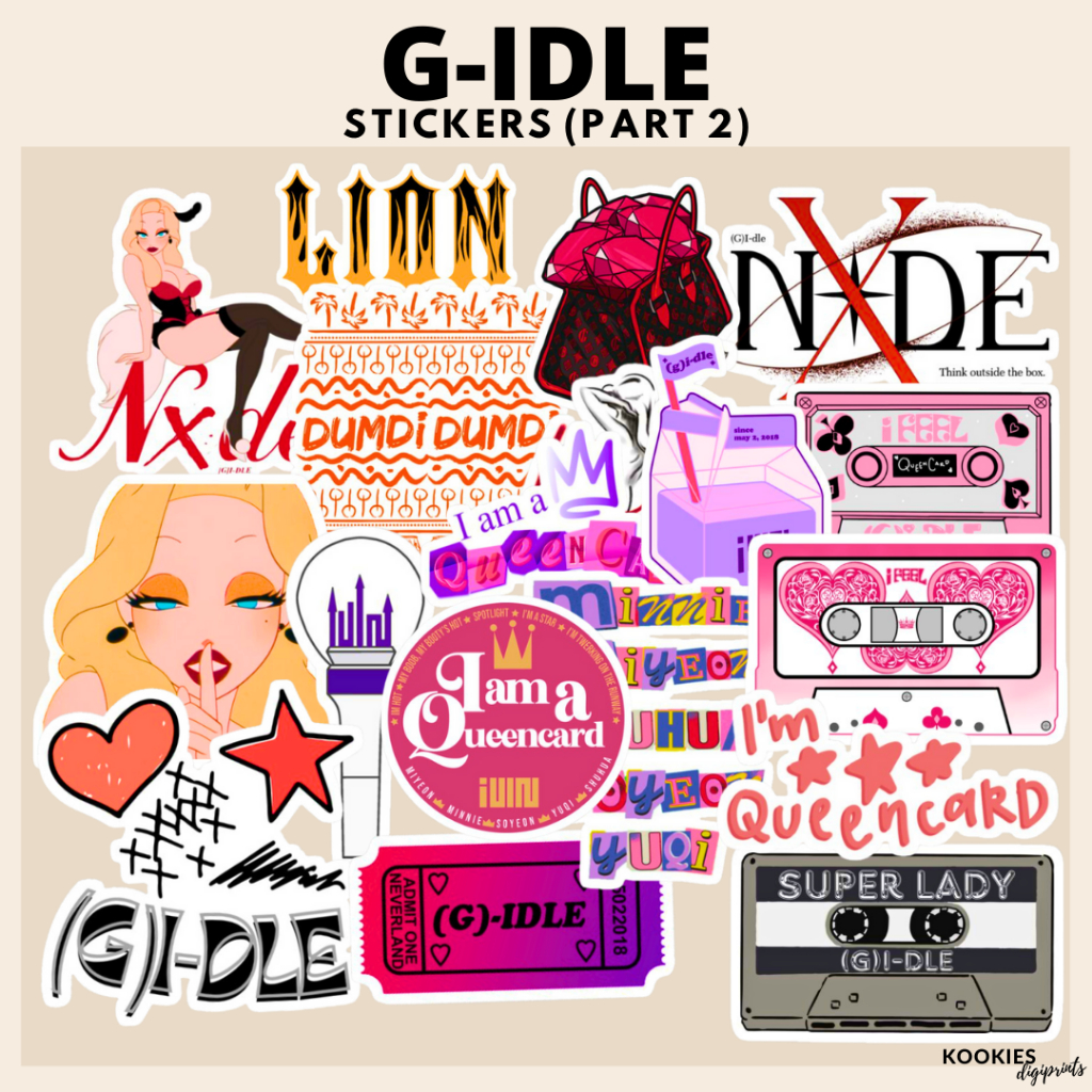 KPOP | G-IDLE part 2 inspired waterproof stickers | Shopee Philippines