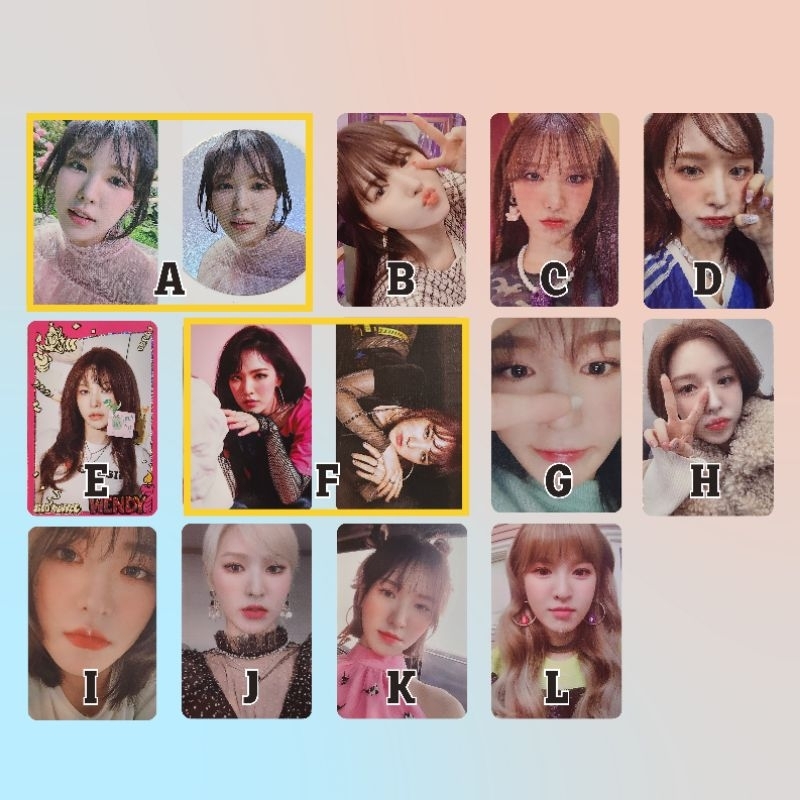 [ONHAND] Red Velvet Wendy photocards (queendom birthday tprv kihno bad boy chill kill pob kms