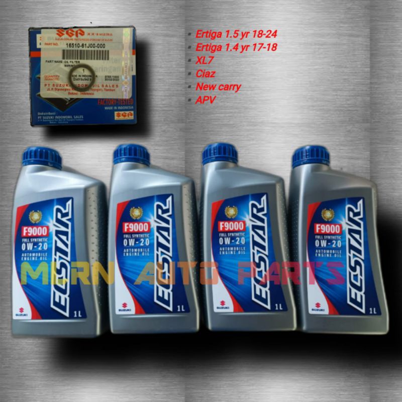 Suzuki Ecstar 0W20 for Ertiga/XL7/Ciaz/APV/New Carry(Change Oil Package ...