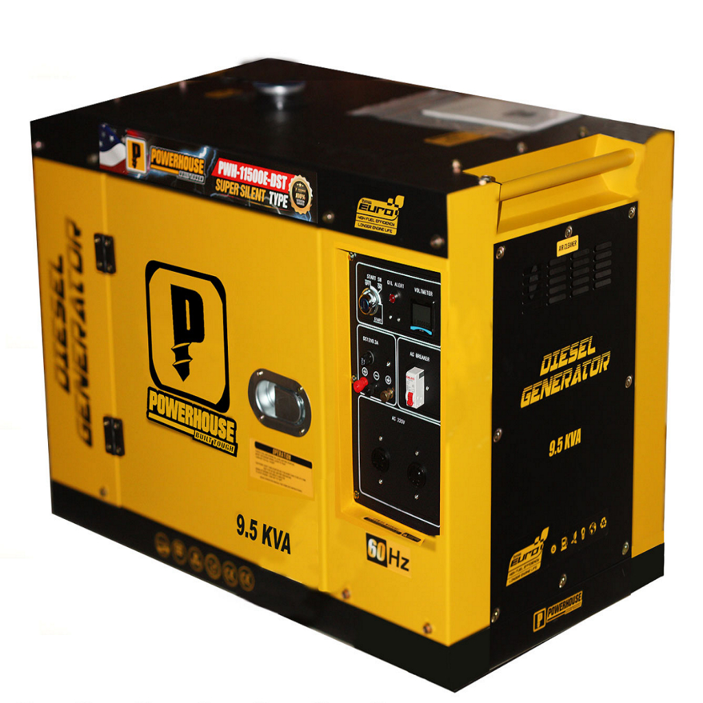 POWERHOUSE 9.5KVA Diesel Silent Type Generator with Battery 9.5KW ...