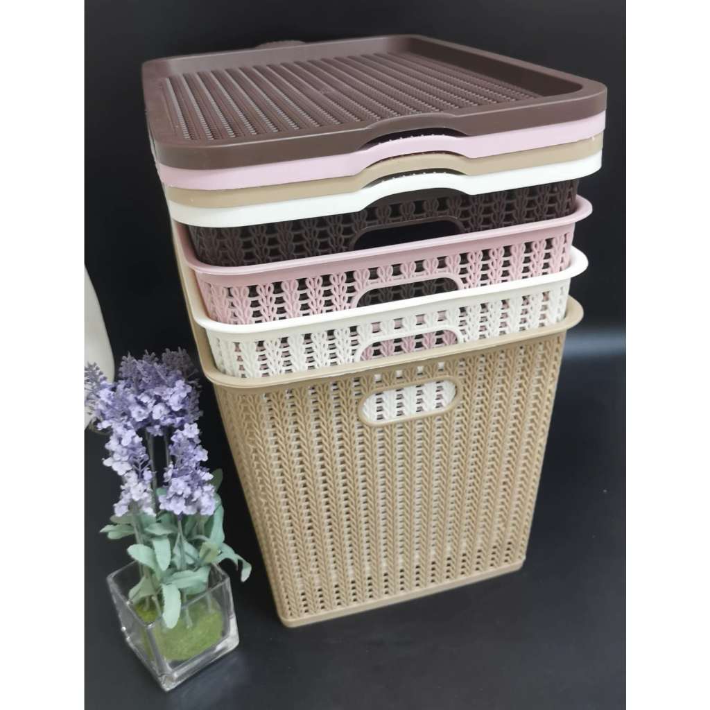 Storage Rattan Style Design Plastic Woven Basket Storage Basket ...