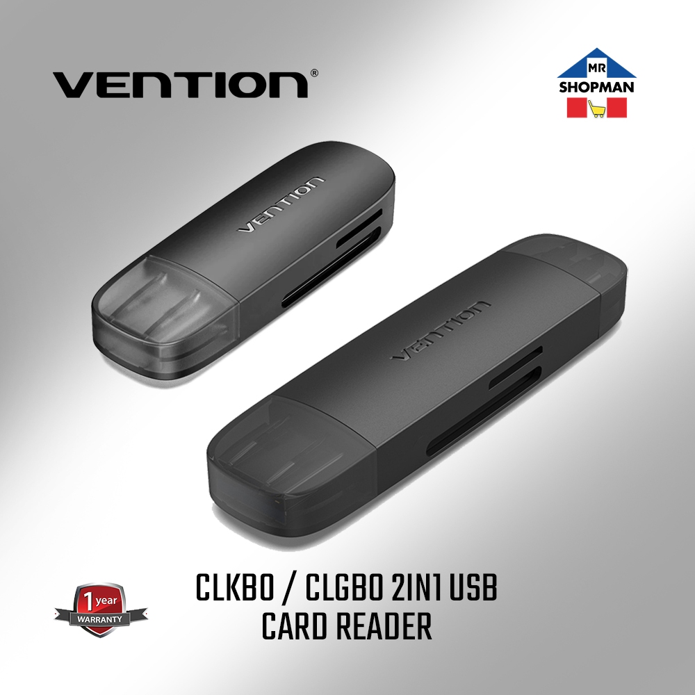 Vention CLKB0 / CLGB0 2in1 USB 3.0 A / USB 3.0 A+C Card Reader | Shopee ...
