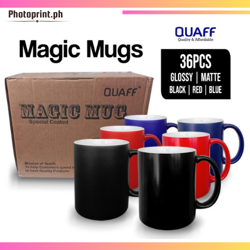 QUAFF Sublimation Magic Mug Matte & Glossy Red / Blue & Black (1BOX ...