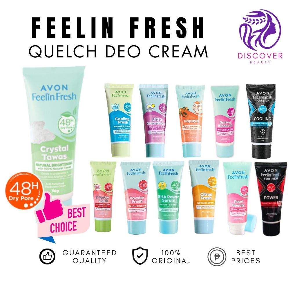Avon Feelin Fresh QUELCH Antiperspirant Deodorant Creams Shopee