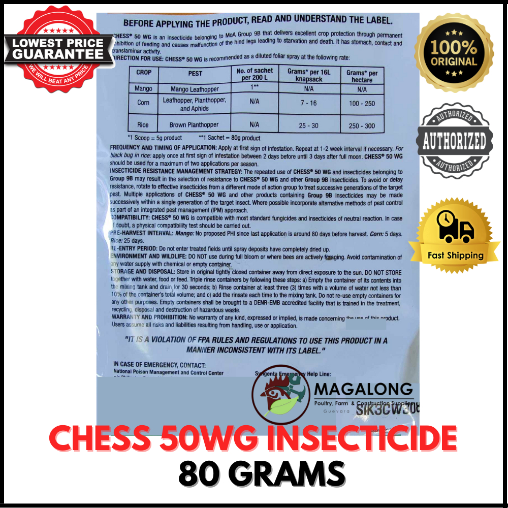 CHESS 50 WG INSECTICIDE - 80 GRAMS - SYNGENTA | Shopee Philippines