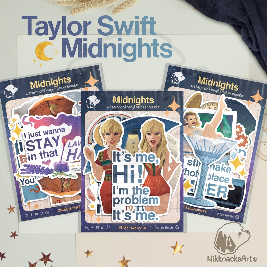 Taylor Swift Midnights Waterproof Stickers| Vinyl Sticker Pack| Laptop ...