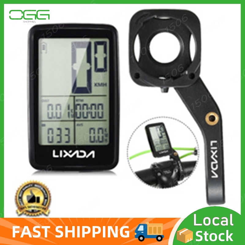 Local Lixada Bike Speedometer Computer Mount Holder USB Recharged Wireless BikeComputer with Holder