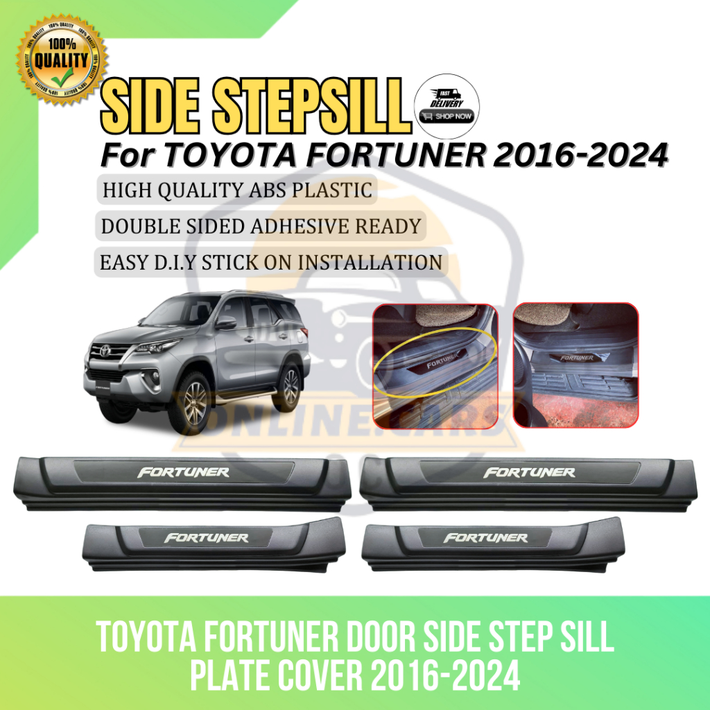 OC TOYOTA FORTUNER DOOR SIDE STEP SILL PLATE COVER 2016-2024 (10995 ...