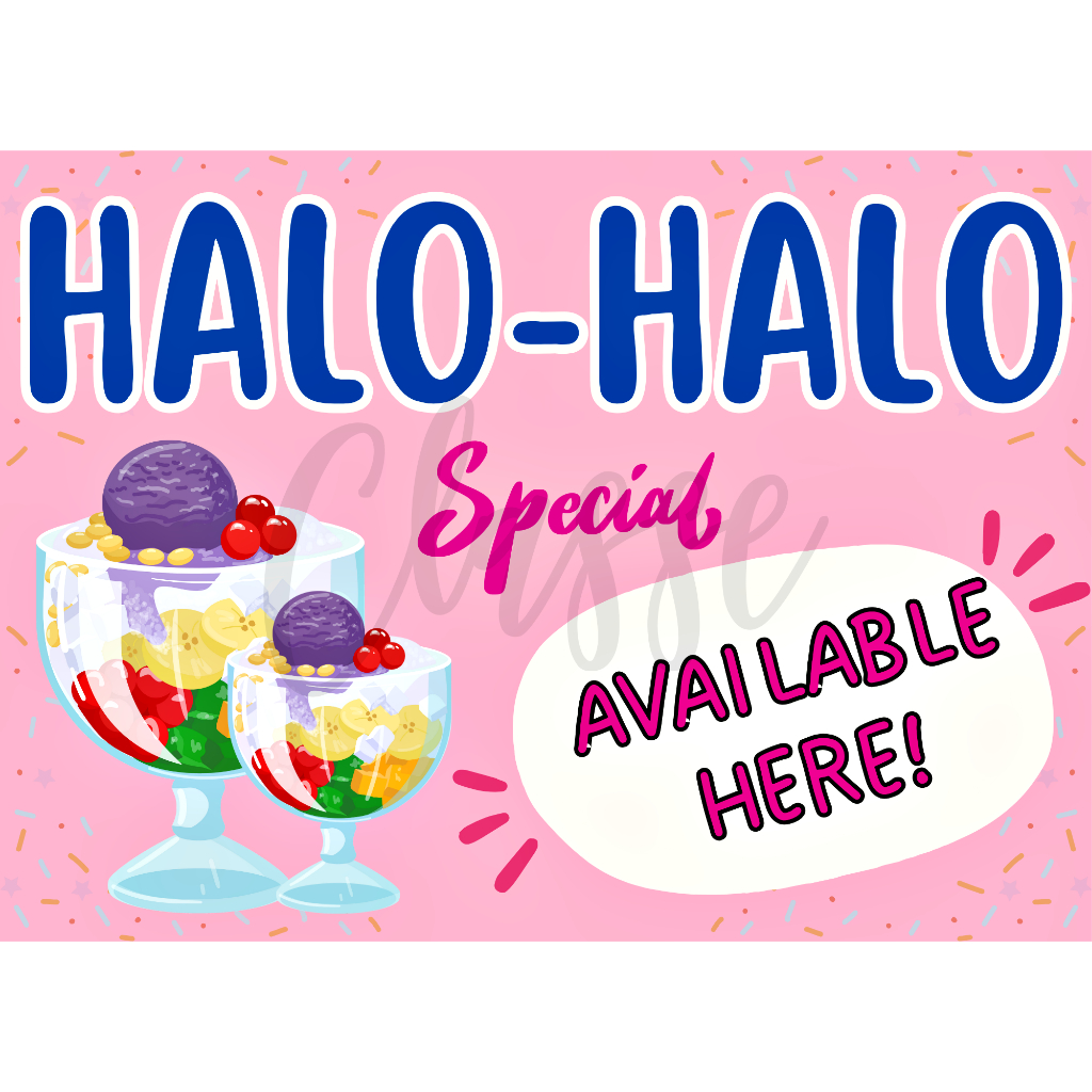 Ice Pop Ice Candy Ice Cream Halo Halo For Sale Laminated Tindahan Signages A4 Size 180gsm Paper