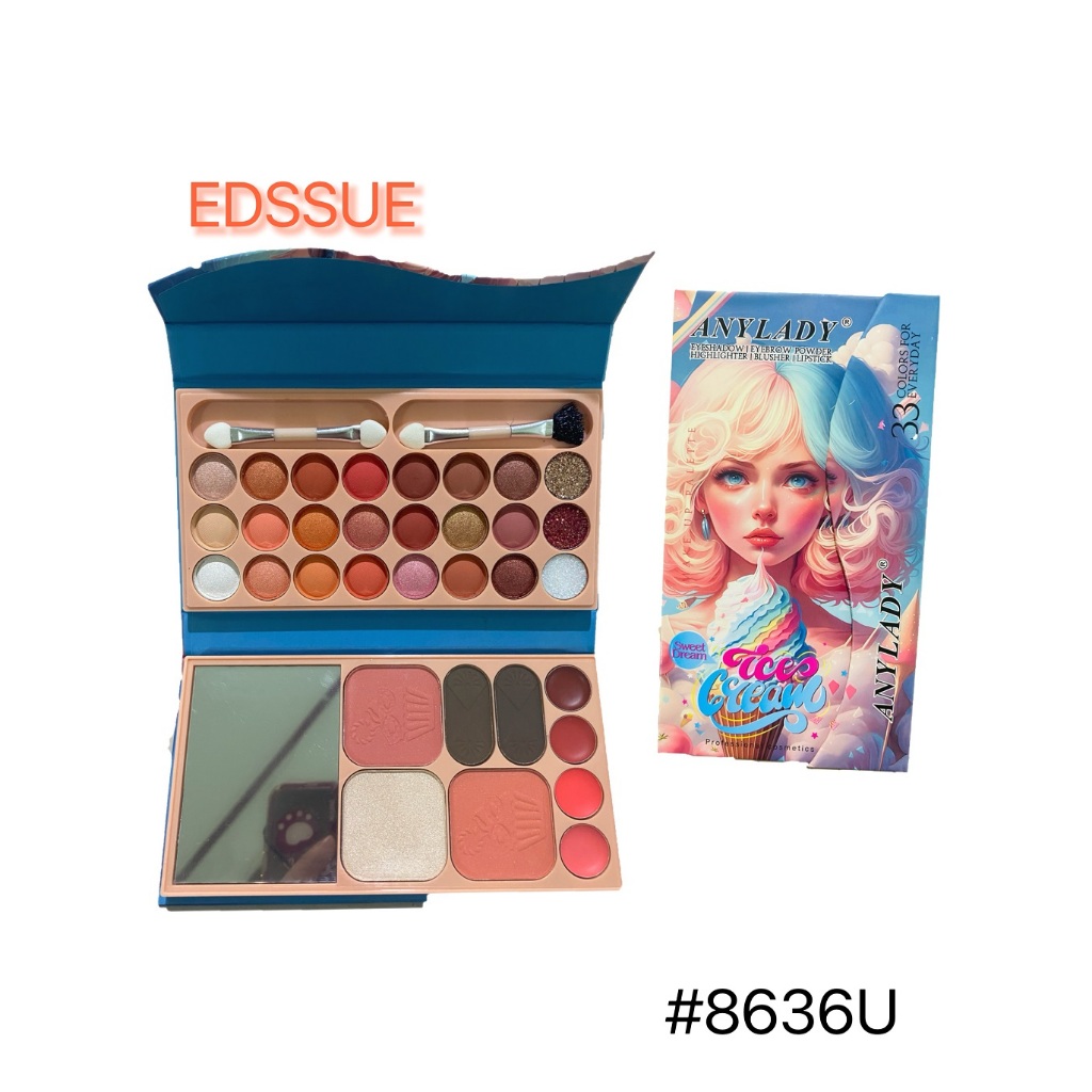 ANYLADY WALLET MAKE UP SET EYESHADOW, BLUSHER, LIPSTICK, EYEBROW POWDER ...
