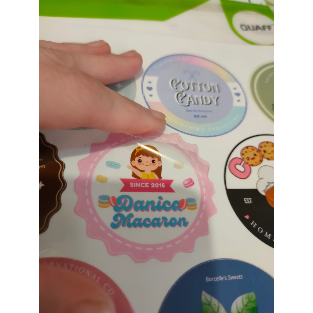 Product label/ Customized Vinyl Sticker 2x2 (15 pcs) | Shopee Philippines