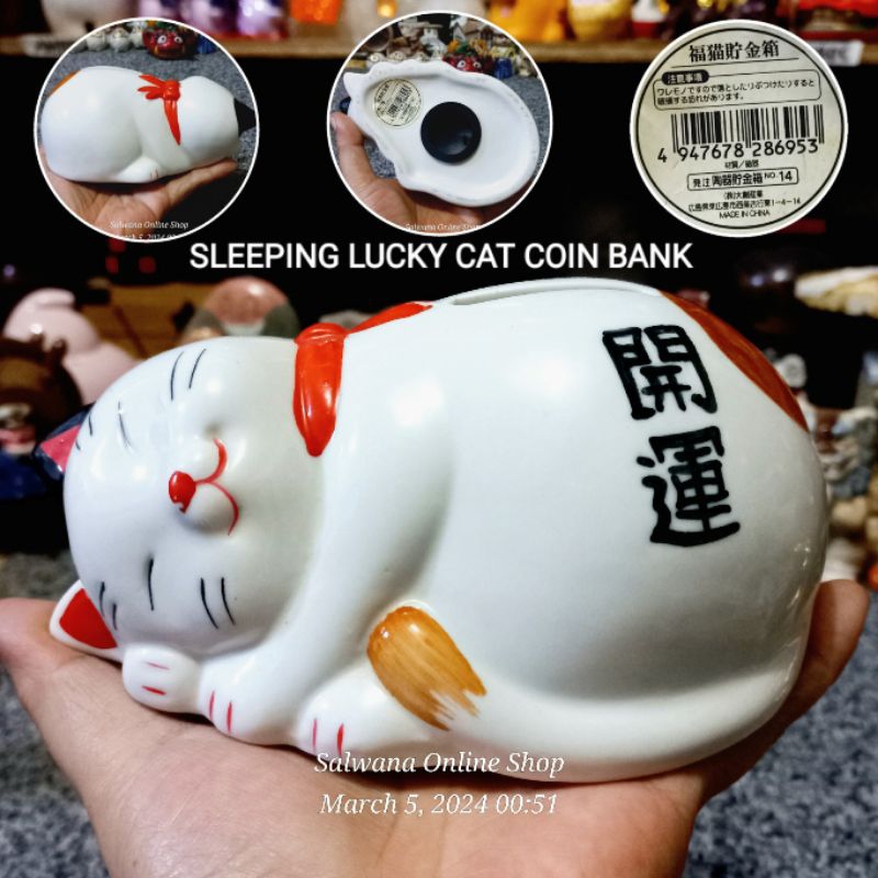 JAPAN LUCKY CAT MANEKI NEKO COIN BANK CERAMIC FIGURINE JAPAN LUCKY CAT MANEKI NEKO COIN BANK CERAMIC FIGURINE