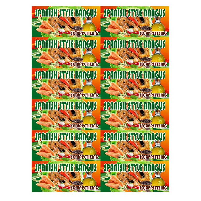 SPANISH STYLE BANGUS READY TO USE STICKER LABELS (NOT CUSTOMIZED OR ...