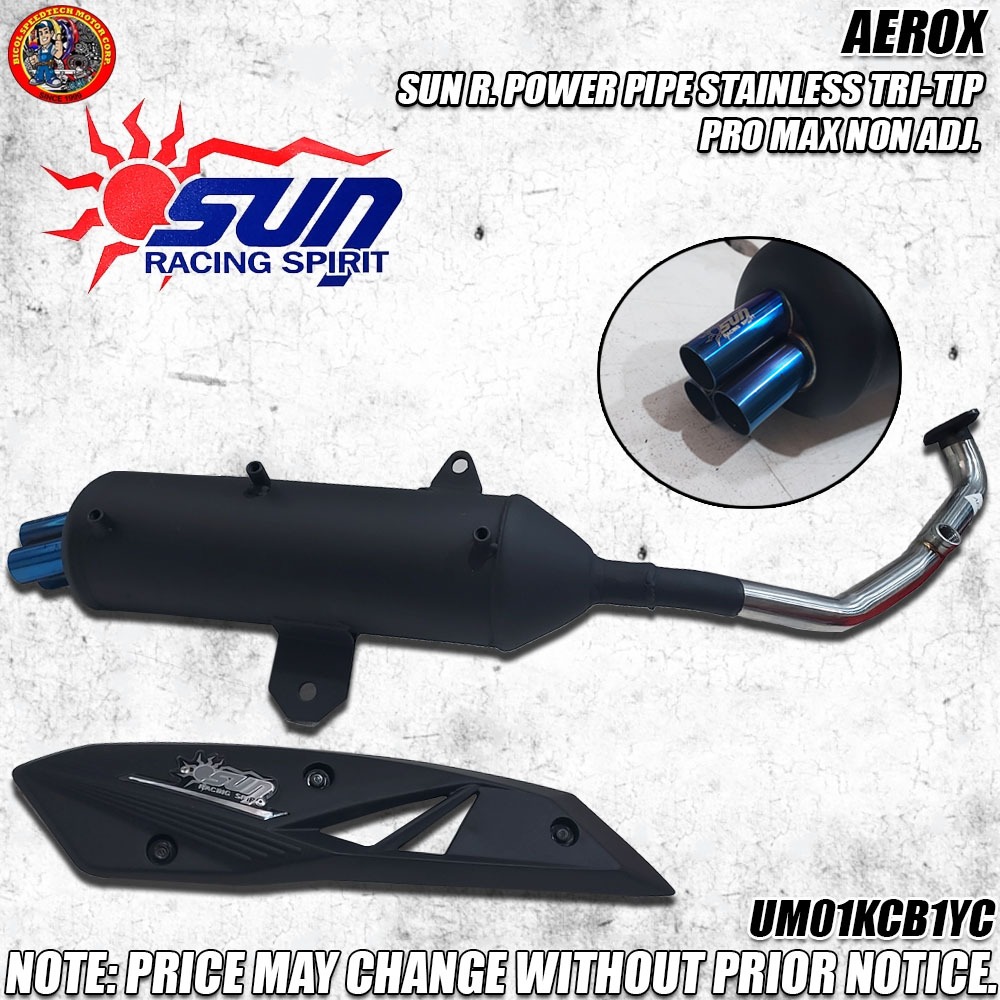 AEROX V1 SUN RACING POWER PIPE STAINLESS TRI-TIP PRO MAX NON-ADJUSTABLE ...