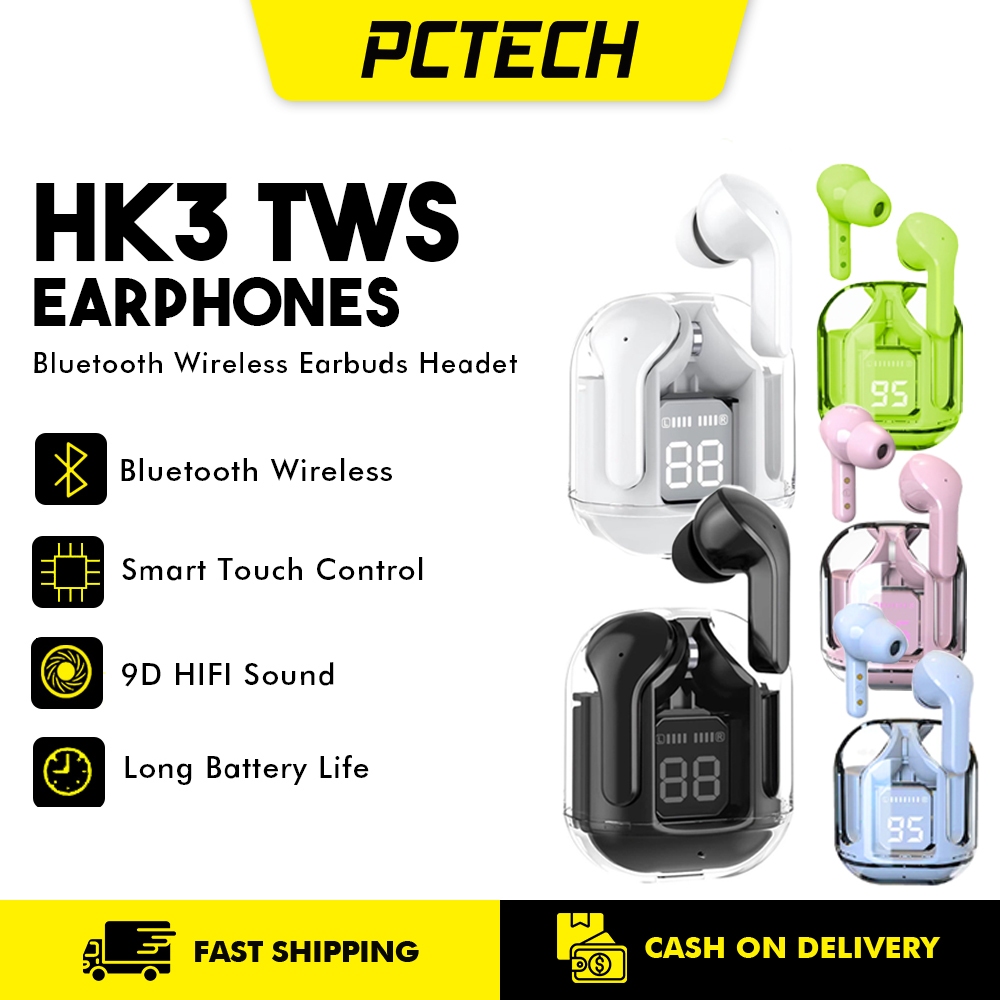 Popcorn HK3 TWS T2 Earphone 5 Color Transparent Wireless Bluetooth ...