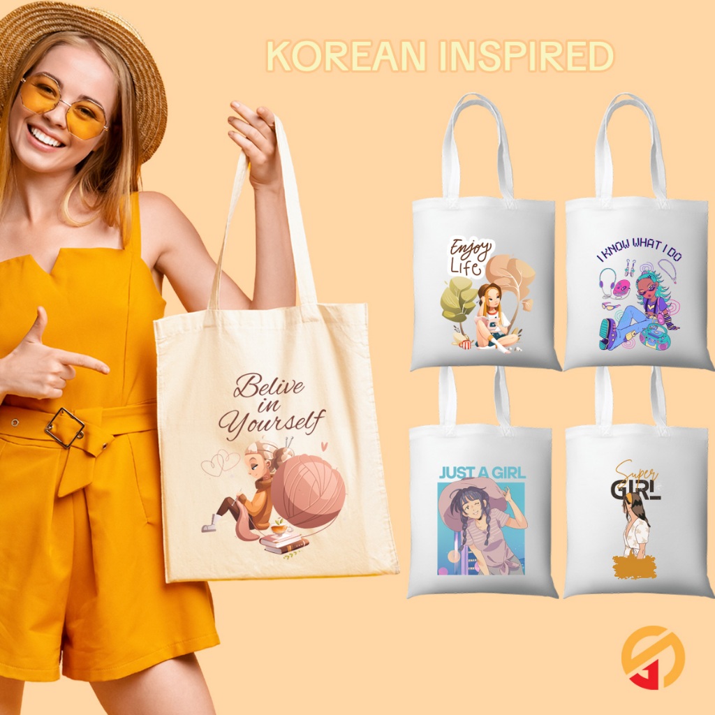 KOREAN INSPIRED TOTE BAG DESIGN KATSA CANVAS KOREAN SHOULDER BAG ...