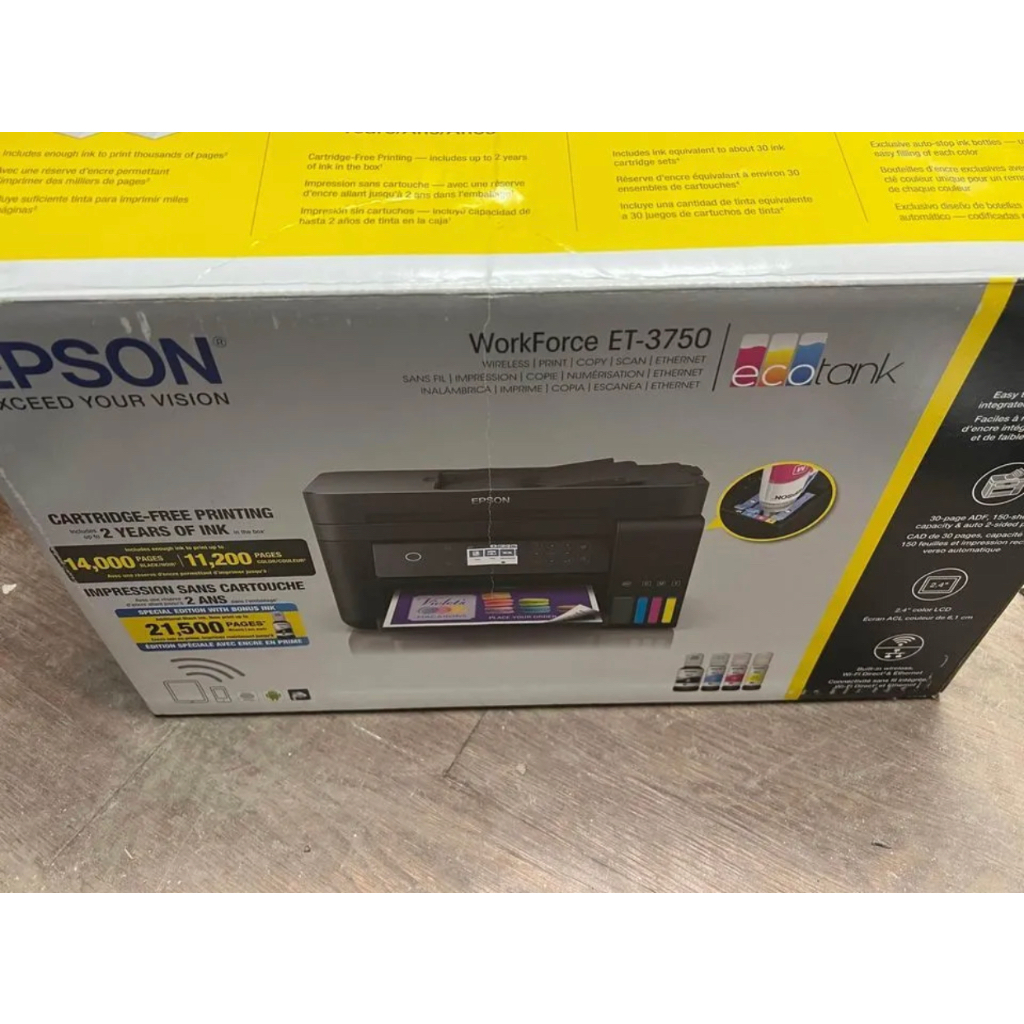 Epson Workforce Et 3750 Ecotank Wireless Color All In One Supertank Printer Shopee Philippines 7028