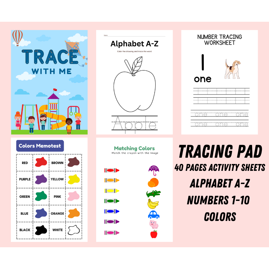 ALPHABET NUMBERS COLORS TRACING PAD WORKSHEETS | Shopee Philippines