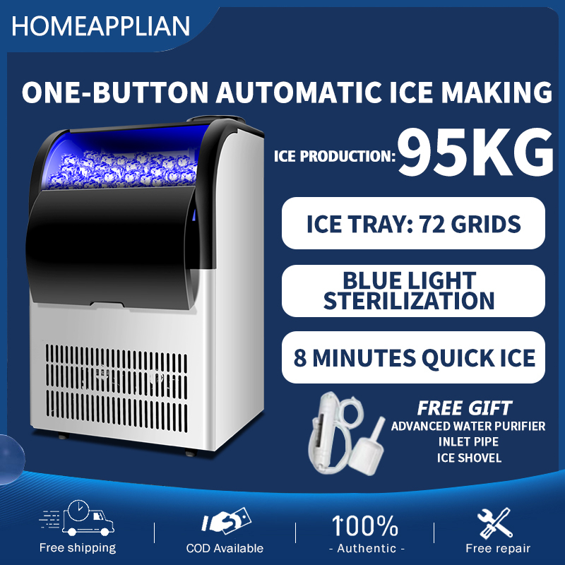 COD 95KG Smart Ice Maker Commercial Ice Maker Philippines Motor