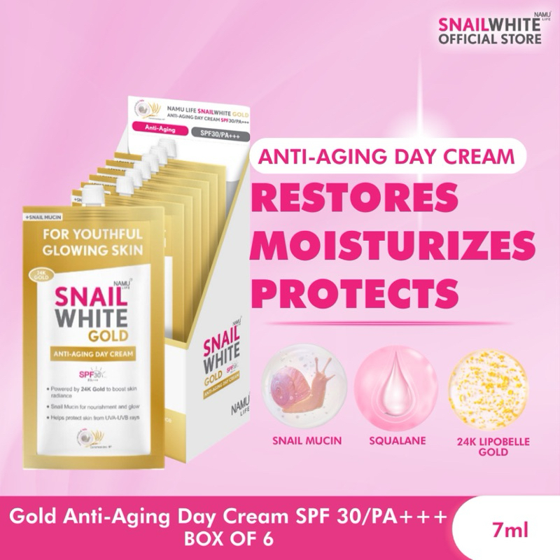 THAILAND SNAIL WHITE GOLD AND SNAIL WHITE SUNSCREEN SPF50+++ | Shopee ...