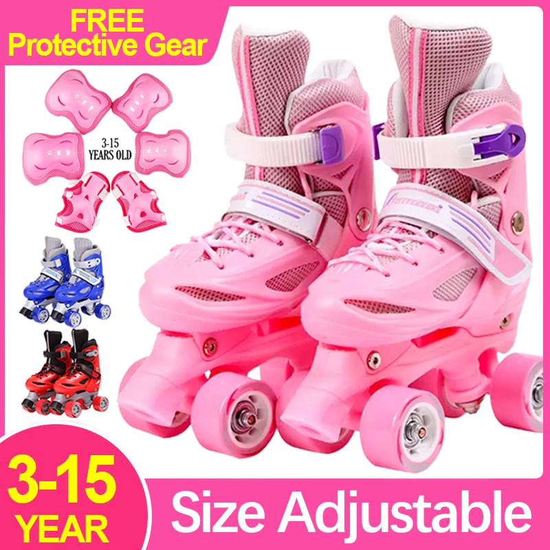 Roller Skates For Kids Wheels For 10 Years Old Outdoors Girls  Roller Skates Shoes Double Row