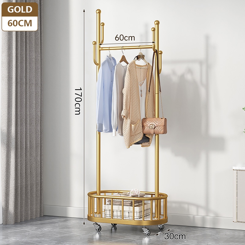Movable Clothes Rack Nordic Light Luxury Home Room Coat Rack With ...