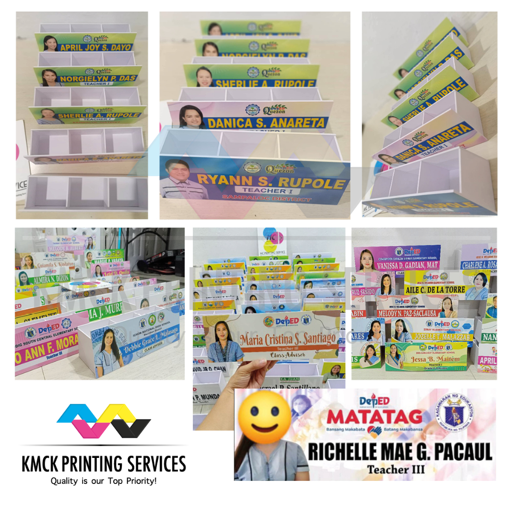 Customized Sintra Board Desk Name Plate (pen/cp holder) Shopee