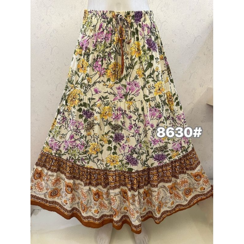 Anraca Floral Texture High-waisted Stretch Skirt