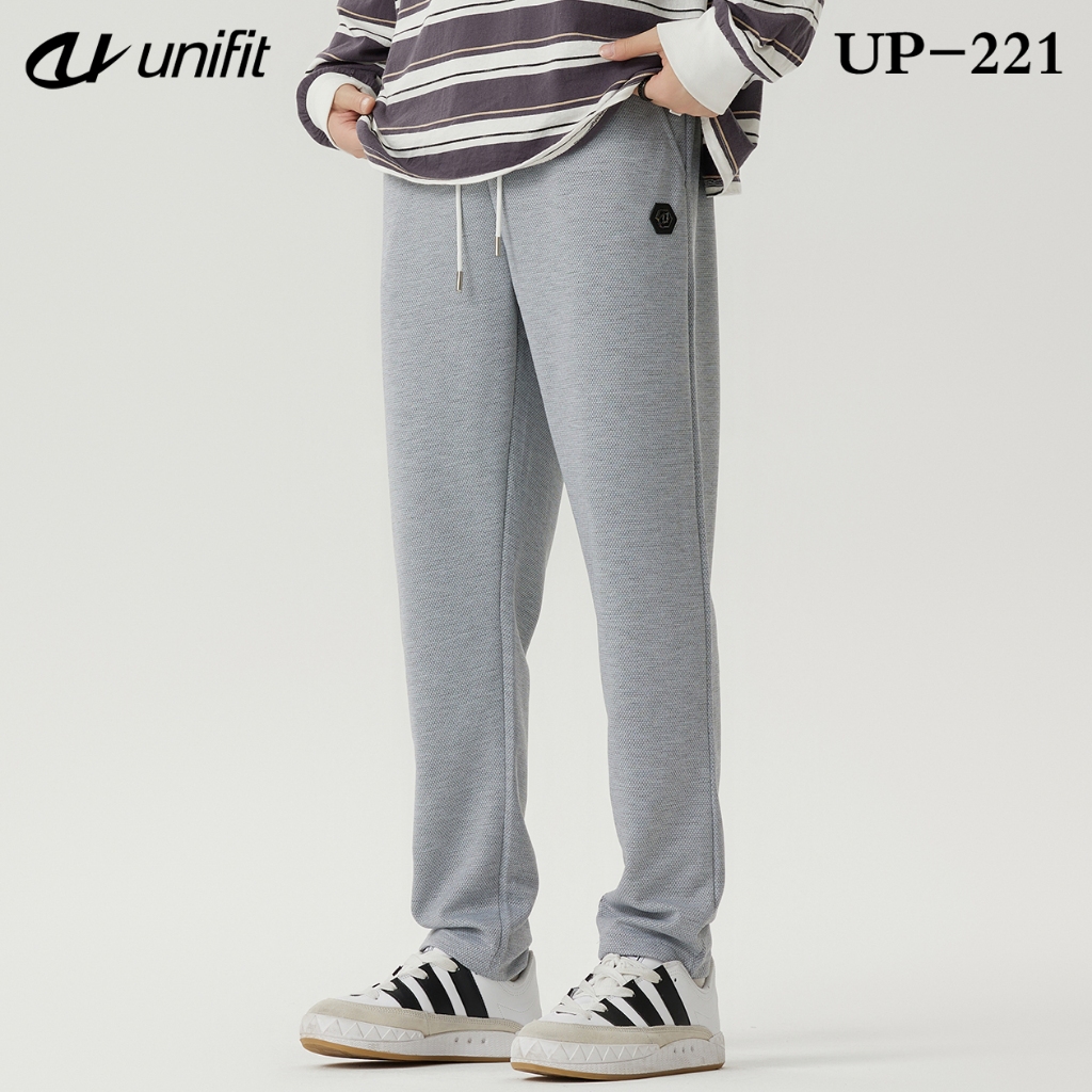 Unifit Mini Waffle Jogging Pants Men With Pockets Drawstring Straight Cut Plain Trouser Pants Up 7470