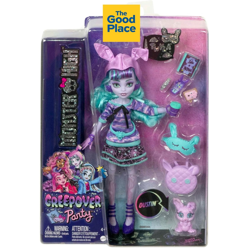 MATTEL Monster High Creepover Party Twyla Doll with Pet Bunny Dustin And Accessories Not Mint Box
