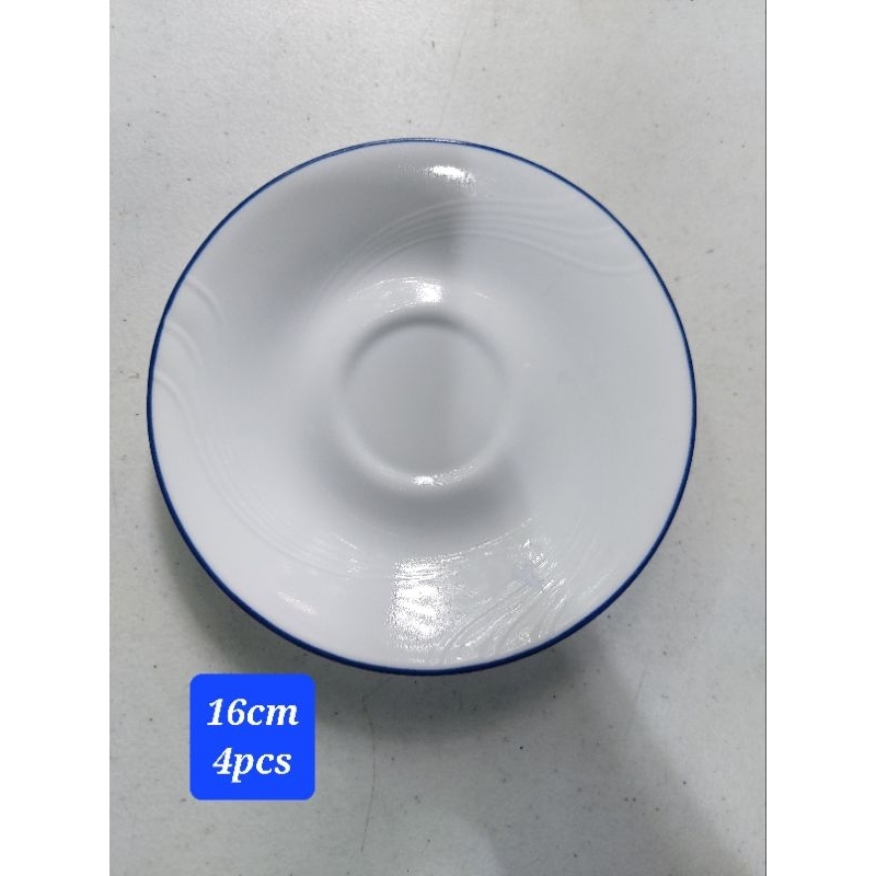 corelle blue rim dessert plate sold per pc | Shopee Philippines