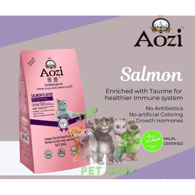 Aozi Cat Pure and Organic Food for Kitten 10kg & Adult 20kg | 1 Sack ...