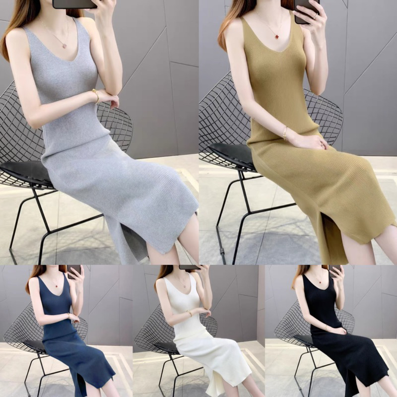 Korean knitted fashion off shoulder pencil dress /fashion women’s ...