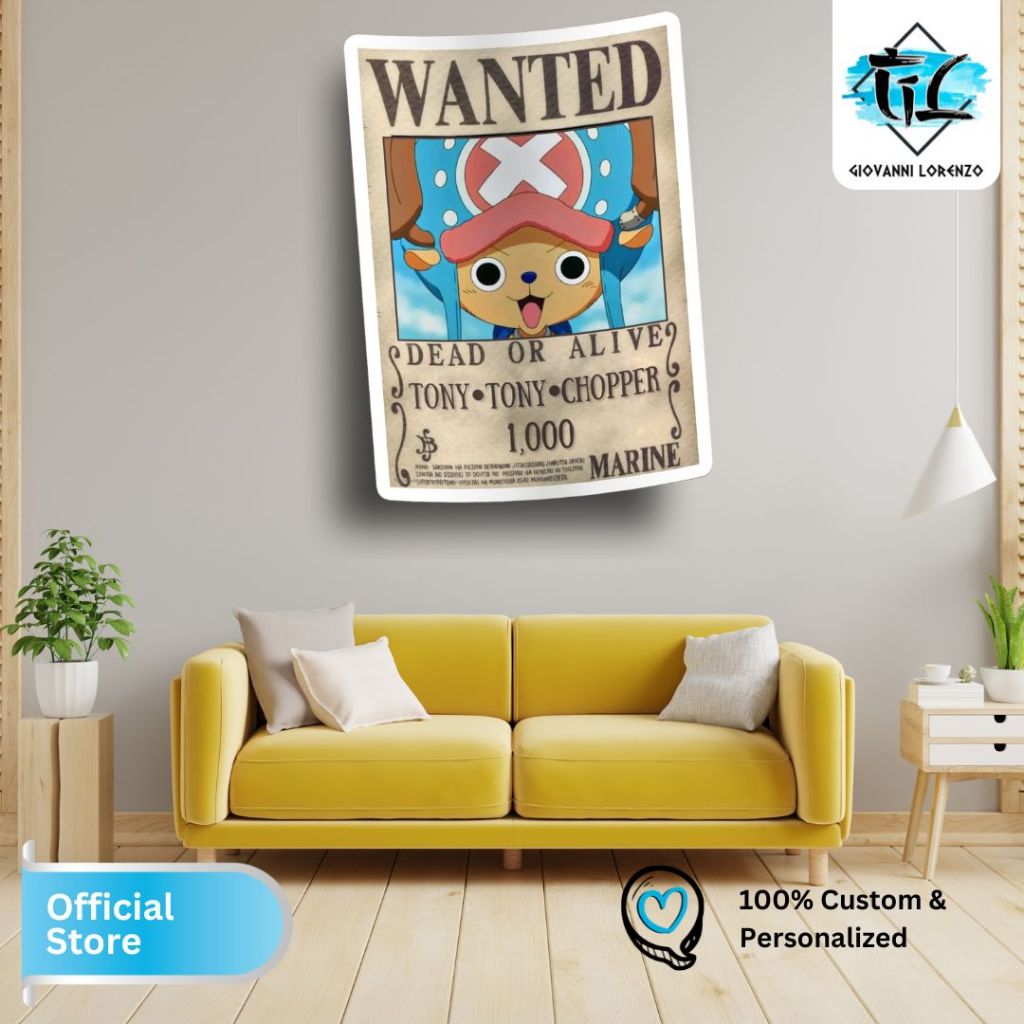 ONE PIECE WANTED POSTER - WALL STICKER - CHOPPER | Shopee Philippines