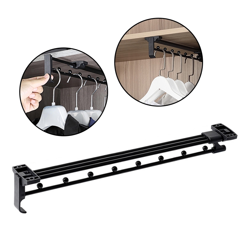 Pull Out Clothes Hanger Rack for Closet, Adjustable Heavy Duty Wardrobe ...