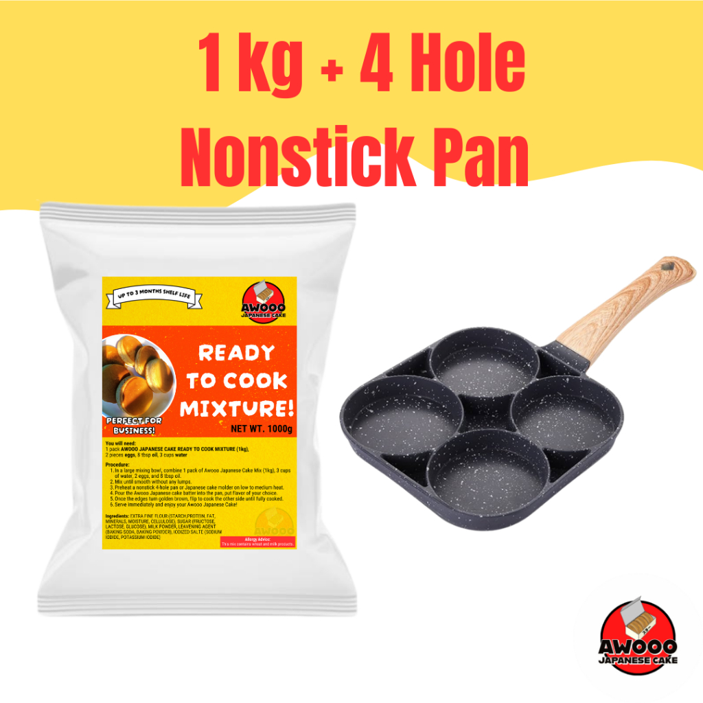 1kg japanese cake mixture+nonstick pan food snack negosyo package