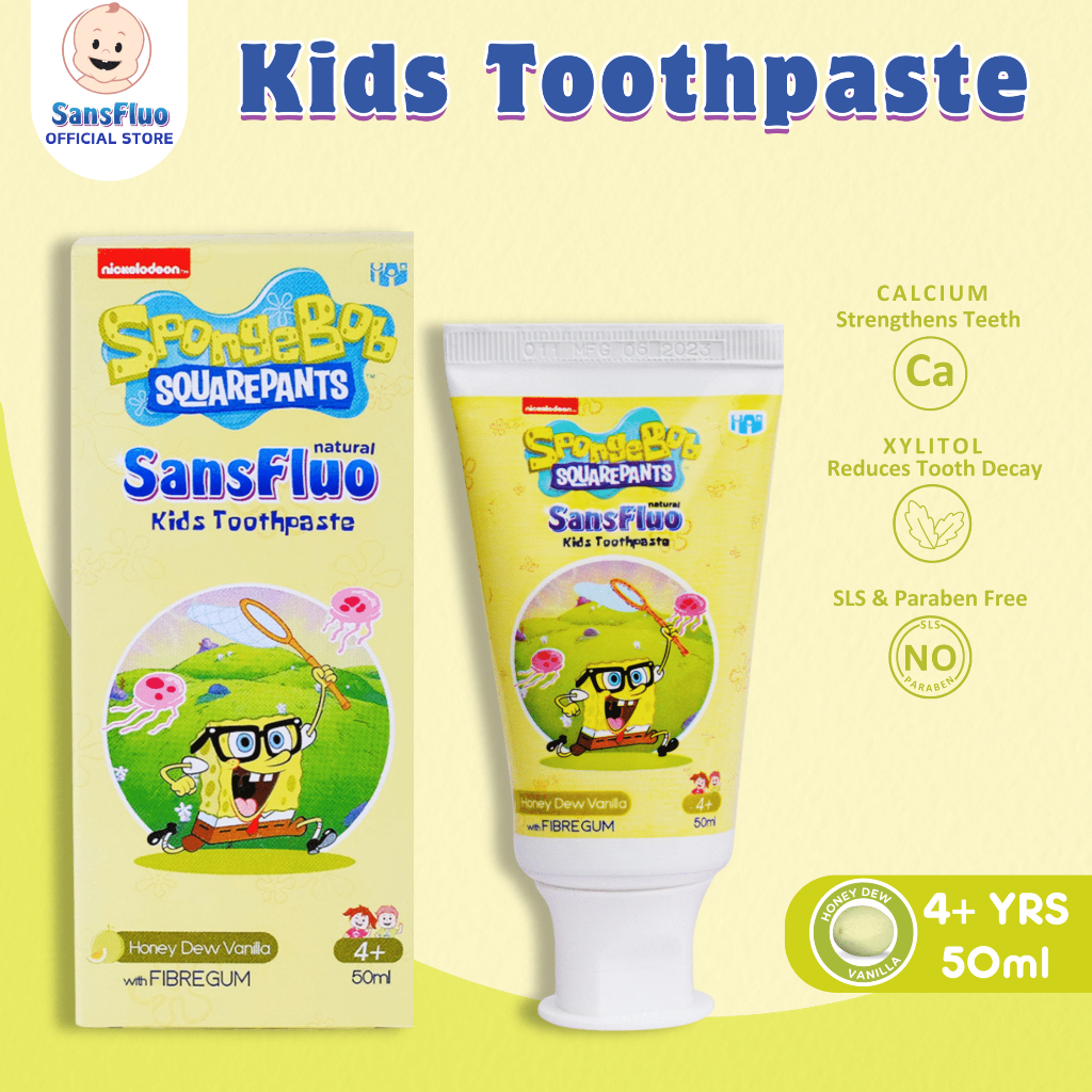 SansFluo Natural Kids Toothpaste Honey Dew Vanilla 50ml Shopee Philippines