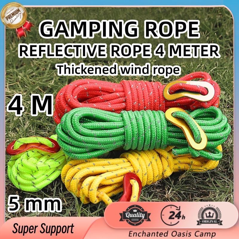 4M Camping Tent Rope Multifunction Paracord Rope Tent Reflective Wind ...