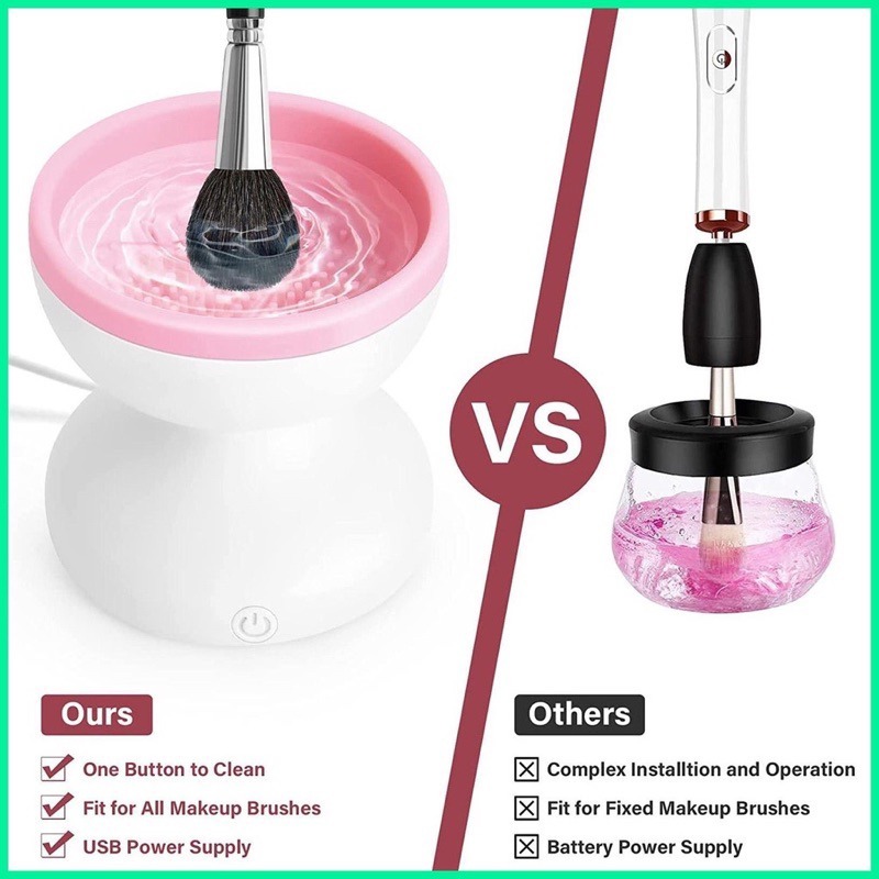 Portable Auto Cosmetic Brush Cleaning Machine Brush Cleaner Spinner ...