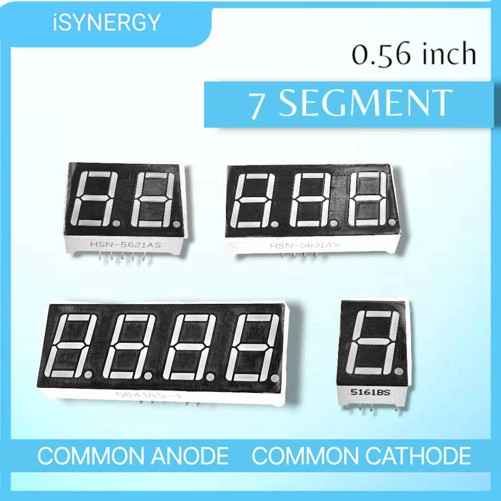 SEVEN SEGMENT DISPLAY 7 SEGMENT 0.5 INCH COMMON ANODE - COMMON CATHODE ...