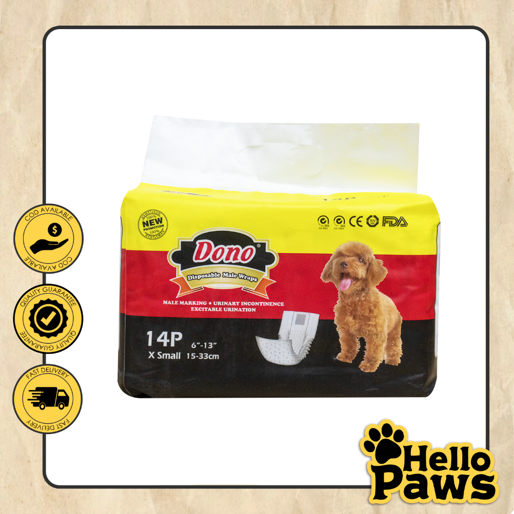 Hello Paws Dono Disposable Dog Male Wrap Diaper (XS/S/M/L) Shopee