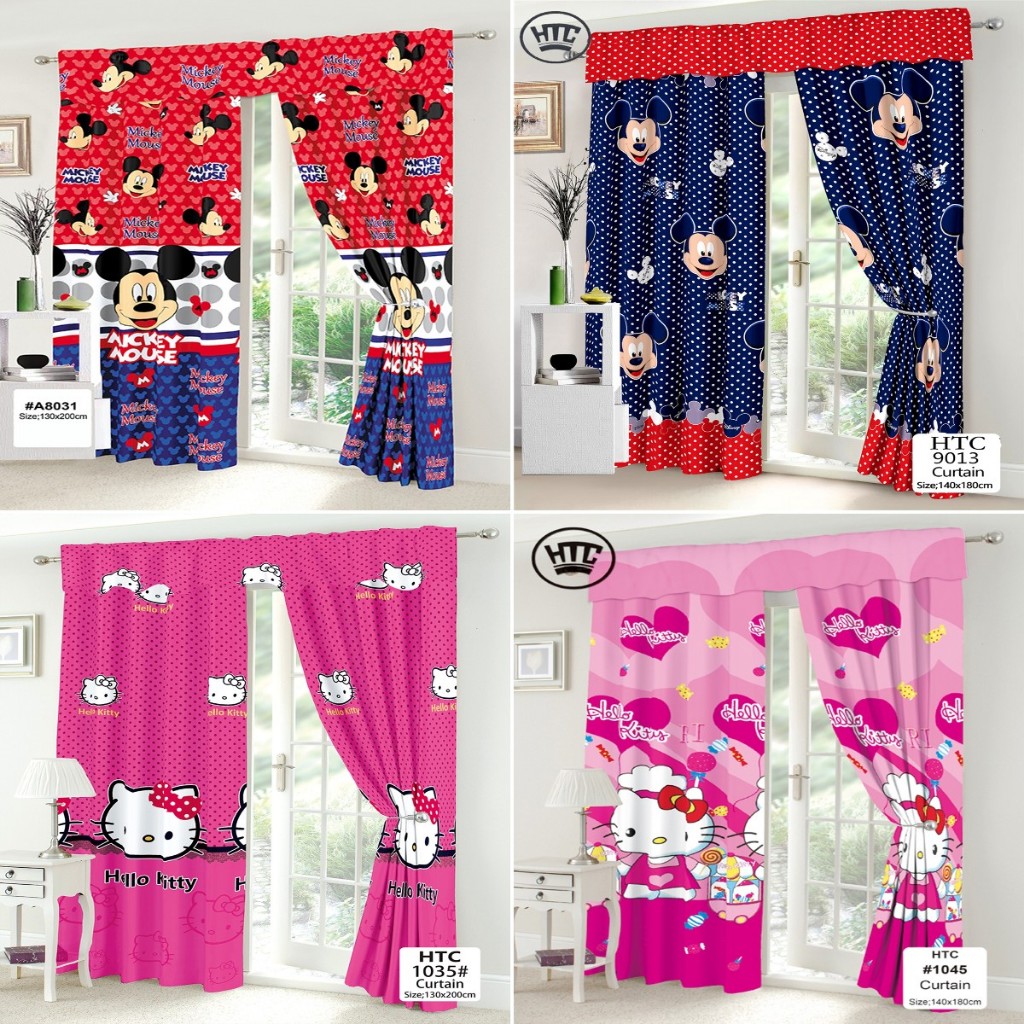 Mickey&mouse Hello Kitty Home Decorating Curtains Cartoon Curtain for ...