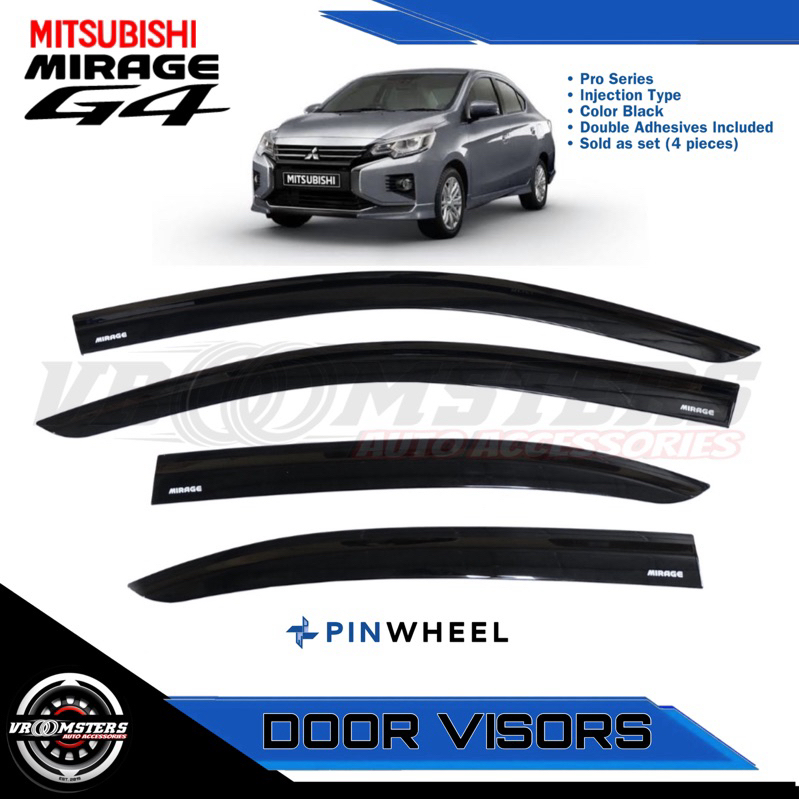 Mitsubishi Mirage G4 and Hatchback Door Visors (Rain Visor) #Vroomsters ...