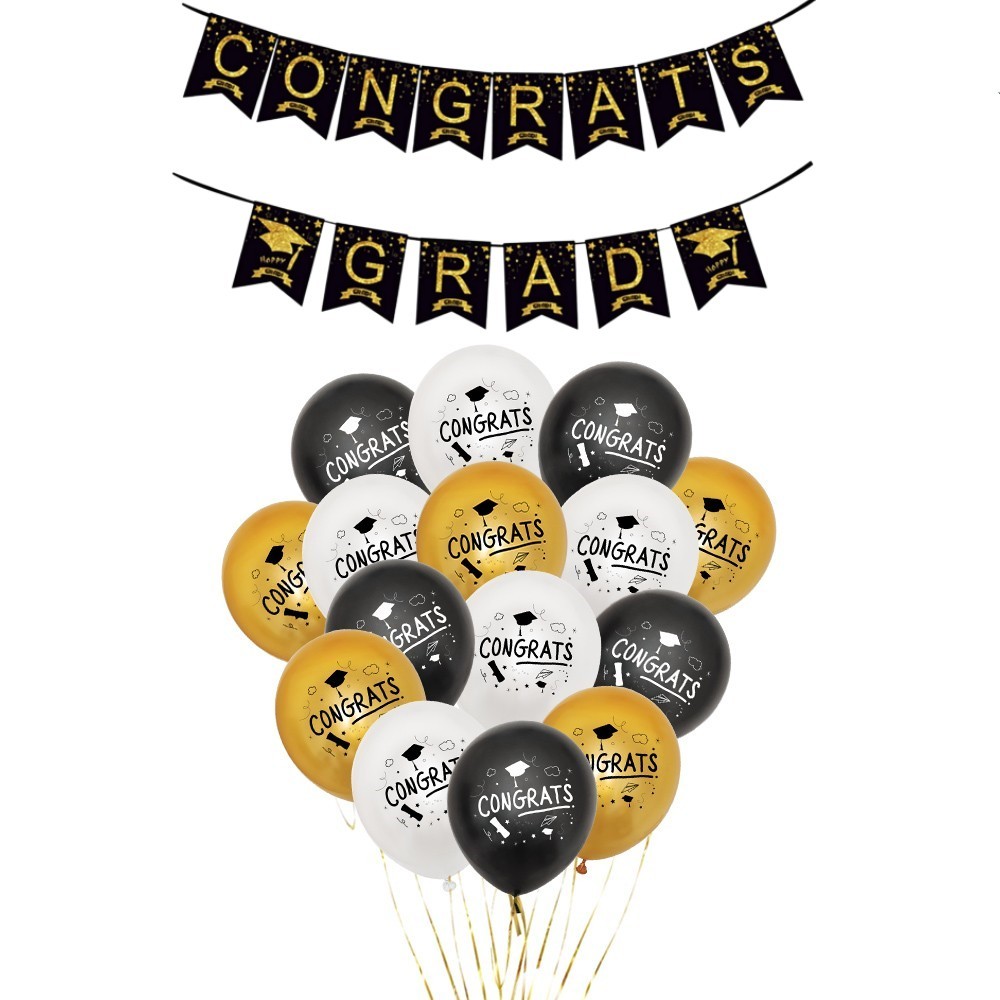 50pcs Graduation Bachelor Cap Balloons/Graduate Printed Latex Balloon ...