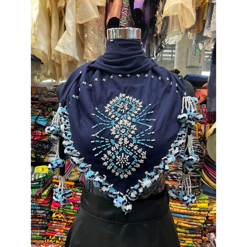 TANGKULO SCARF / Beaded Necklace / Handweave Yakan / Davao Traditional